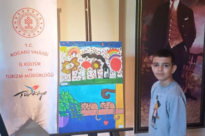 Özel sporcu Salih, resim sergisinde yeteneğini konuşturdu
