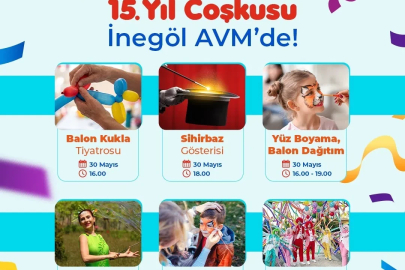 İnegöl AVM’den 15’inci yıla özel etkinlikler
