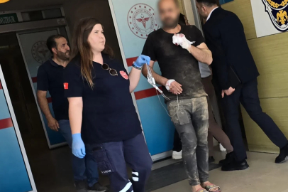 Makineye kaptırdığı parmağı koptu
