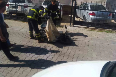 Lüleburgaz’da seyir halindeki elektrikli bisikletin pili patladı, sürücü yaralandı
