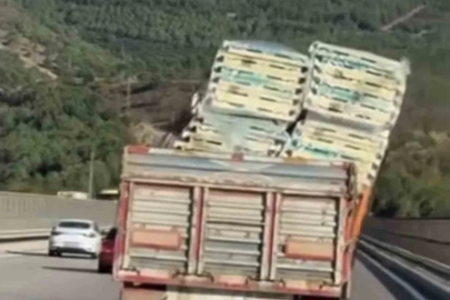 Bursa’da tehlikeli taşımacılık kamerada
